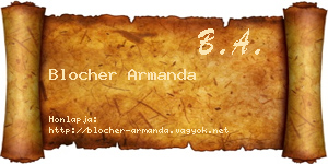Blocher Armanda névjegykártya